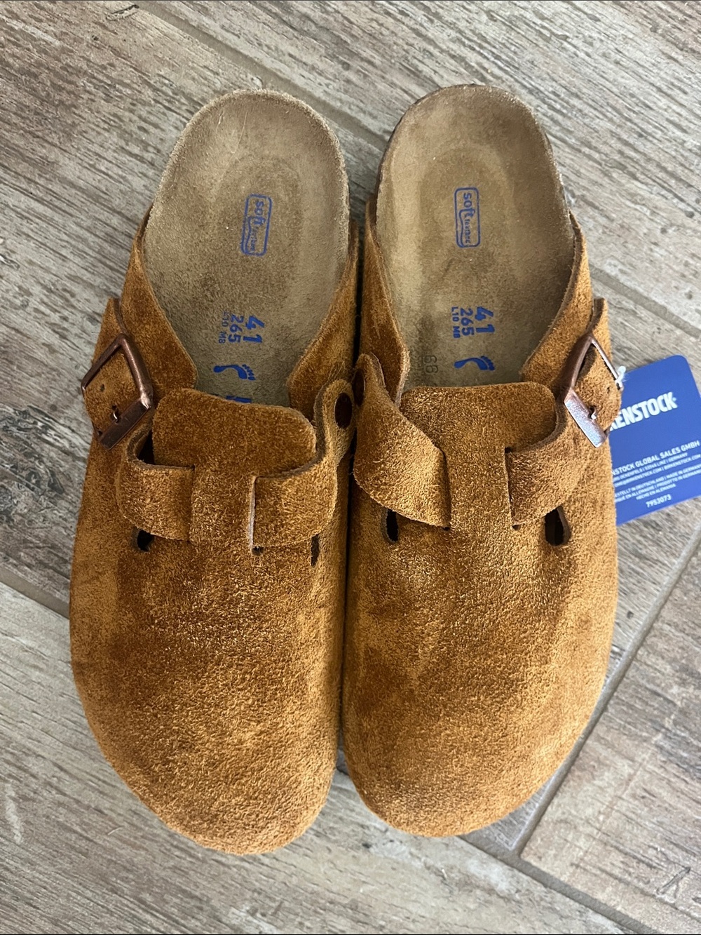 Birkenstock Suede Clogs in Cognac Brown 41 NWT - Picture 4 of 9